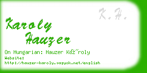 karoly hauzer business card
